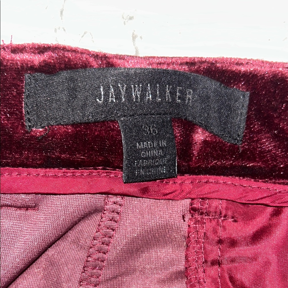 Elegant Burgundy Velvet Blazer with Black Lapel and pants - Picture 8 of 15